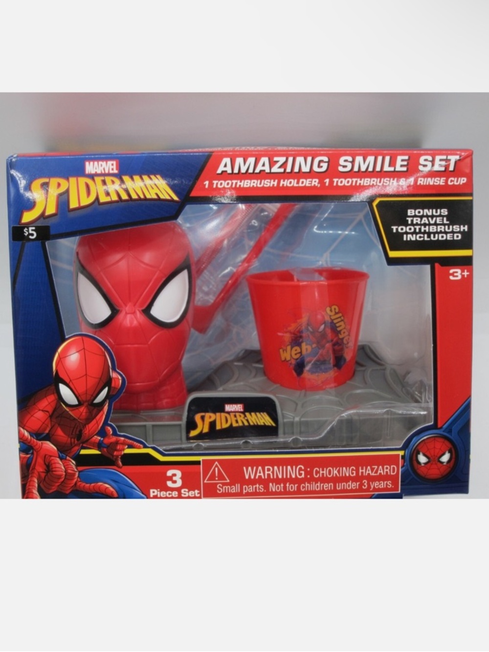 Marvel Spider-Man Red Kids Toothbrush Holder & Cup Set